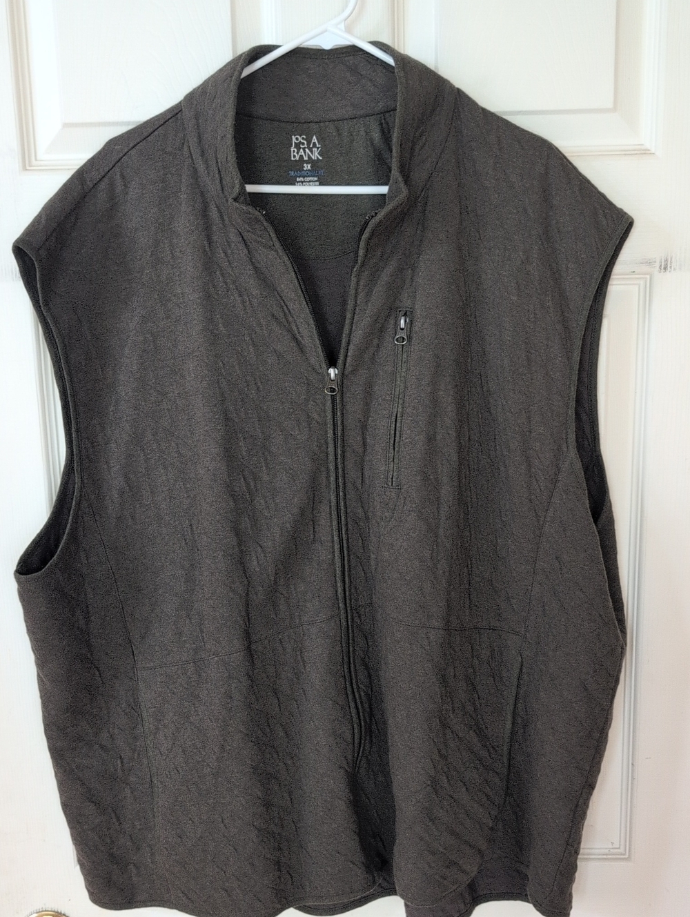 Jos. A. Bank Men's Dark Brown Quilted Zip-Up Vest 3X